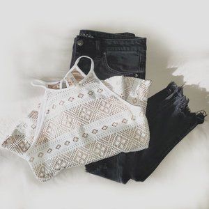 Lace Peplum Top